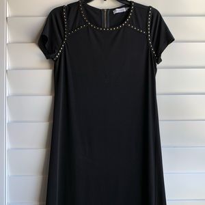 black gold studded Calvin Klein dress
